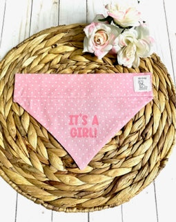 Baby Social Media Announcement Idea Dog Bandana Its A Girl