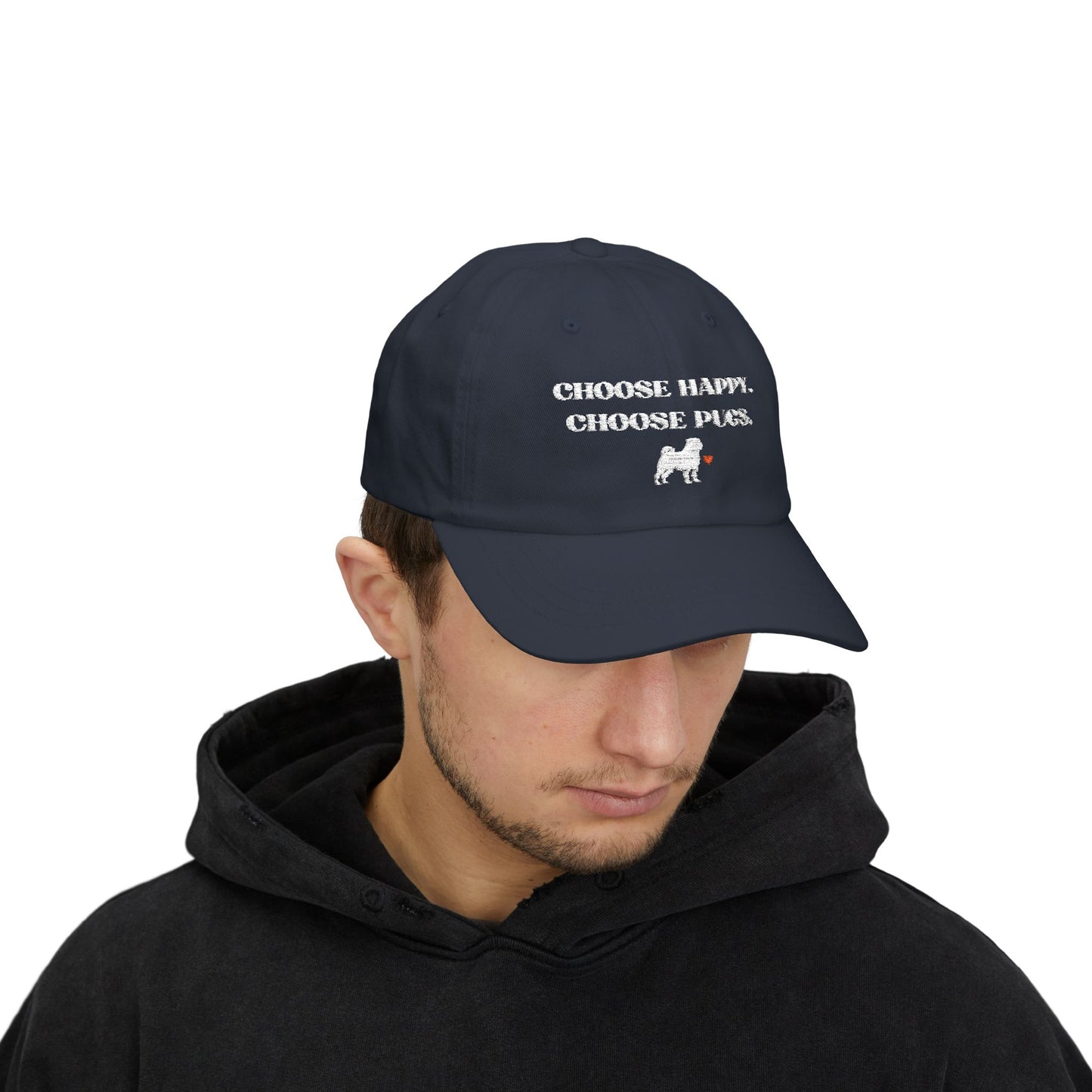 Pug Mom Hat Dog Lover Baseball Cap Mental Health Apparel Gift Idea For Pet Owner Dog Breed Accessory New Puppy Mom Heart Design