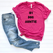 Load image into Gallery viewer, Dog Auntie T-Shirt Perfect Gift for Dog Lovers Unique Pet Lover Tee Women Best Dog Aunt Ever Casual Shirt Funny Puppy Aunt T Apparel Idea

