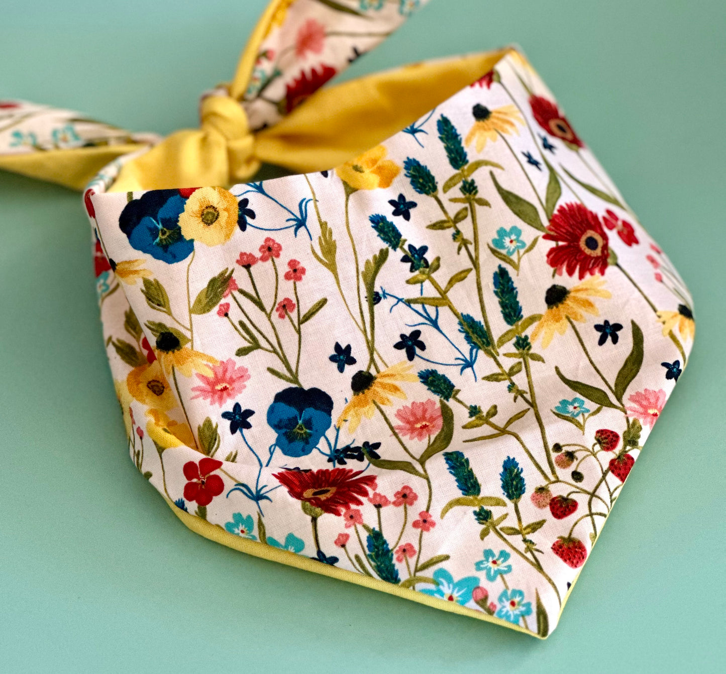 Flower Dog Bandana Custom Pet Scarf Gift Idea For New Family Puppy Personalized Pet Accessory Cottage Core Floral Outfit For Dog Photo Shoot