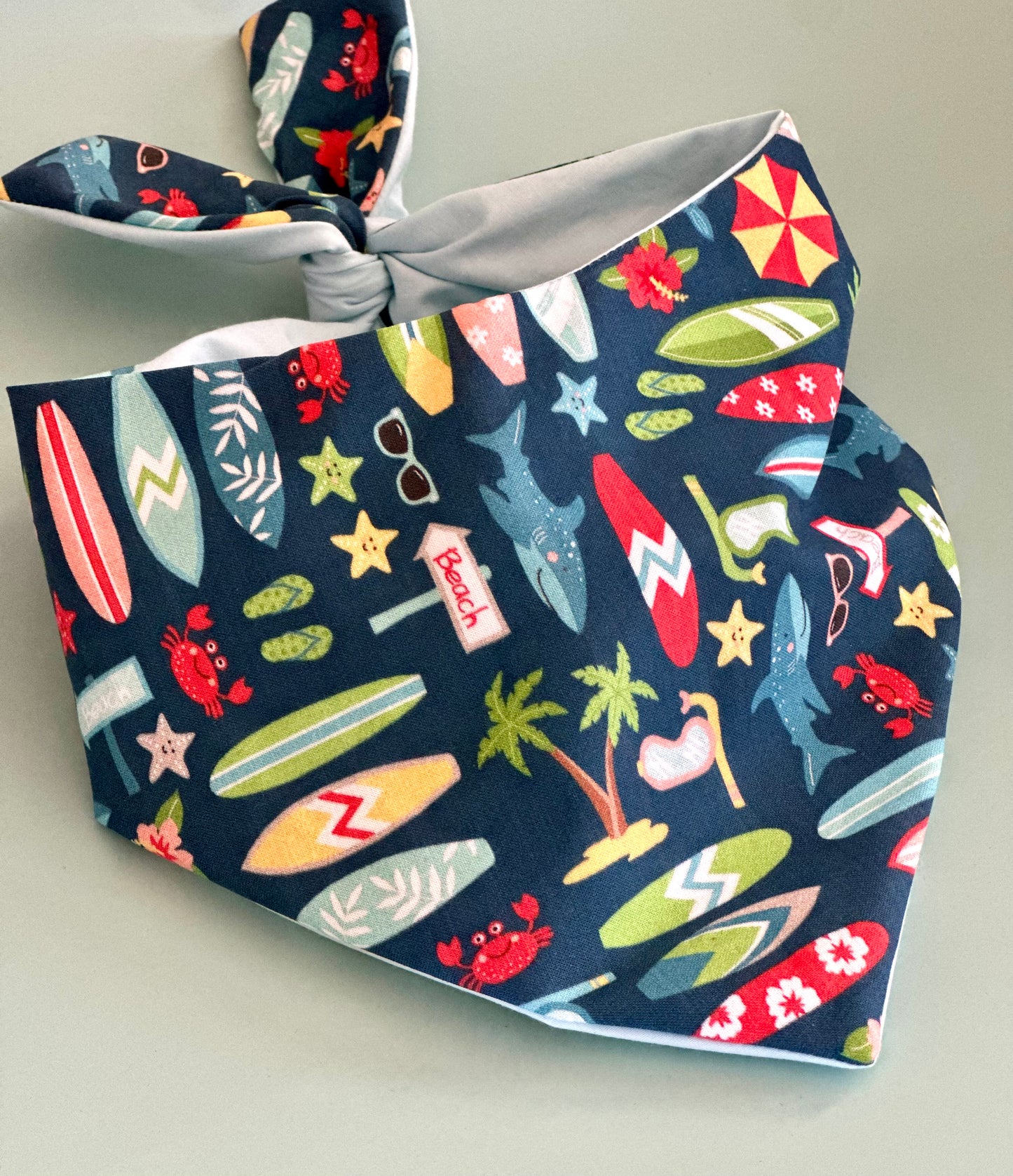 Surfboard Dog Bandana Surfing Pet Neckwear Beach Theme Puppy Accessory Summer Vibes Dog Scarf Unique Surfer Dog Fashion Nautical Pet Apparel