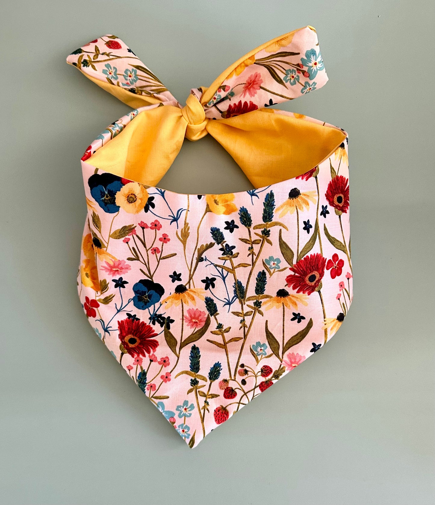Flower Dog Bandana Custom Pet Scarf Gift Idea For New Family Puppy Personalized Pet Accessory Cottage Core Floral Outfit For Dog Photo Shoot