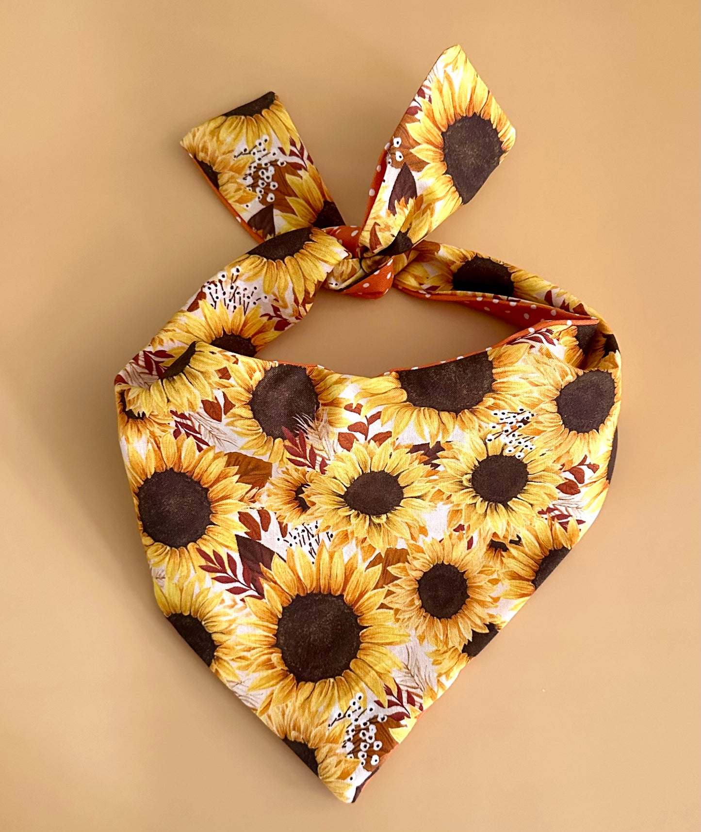 Sunflower Dog Bandana Bright Custom Floral Pet Scarf Wildflower Theme Personalized Puppy Outfit Farm Inspired Unique Gift Idea Dog Lovers