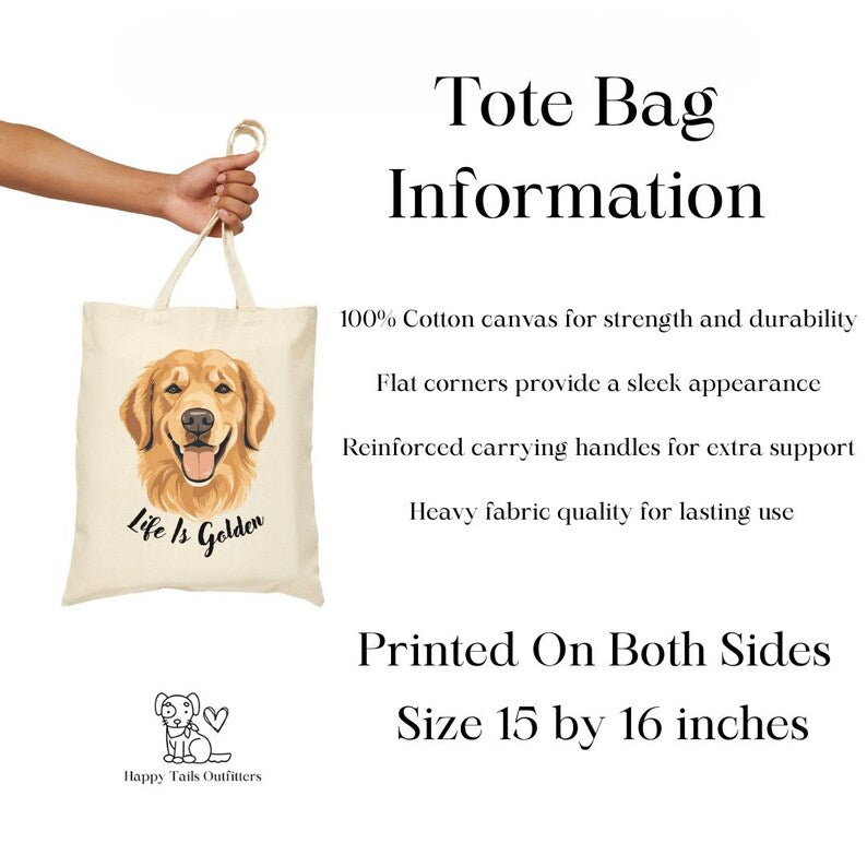 Golden Retriever Canvas Tote Bag