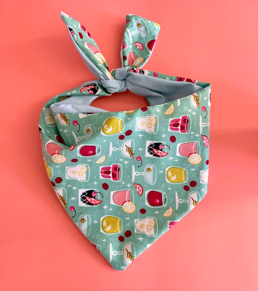 Cocktail Dog Bandana Summer Pet Scarf Tropical Dog Accessory Beach Puppy Outfit Fun Pet Neckwear Party Dog Clothing Gift For Dog Lovers