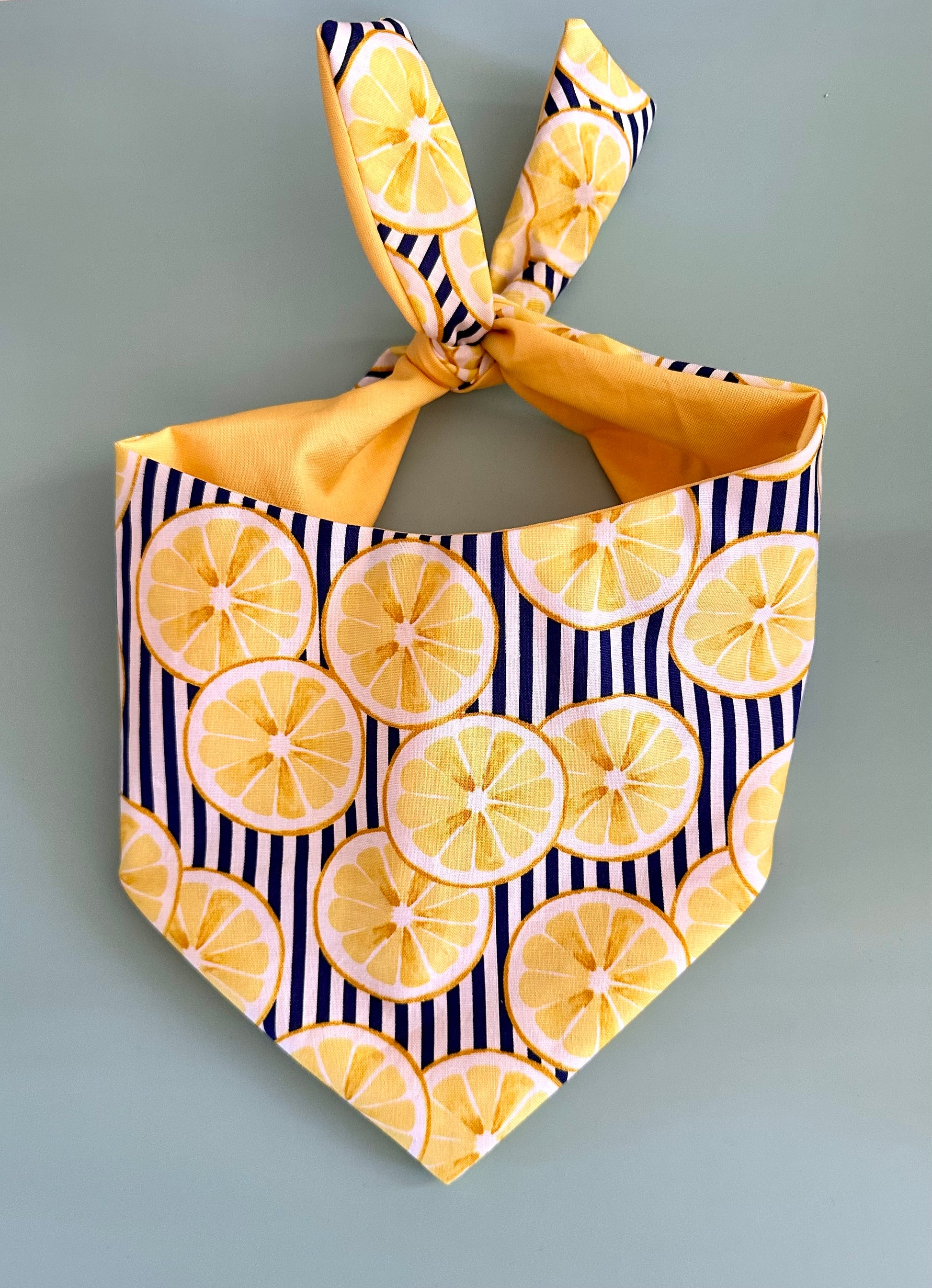 Lemon Dog Bandana Summer Pet Scarf Fresh Fruit Dog Gift Idea Cute Puppy Neckwear Bright Dog Accessory Yellow Fun Dog Apparel Citrus Theme