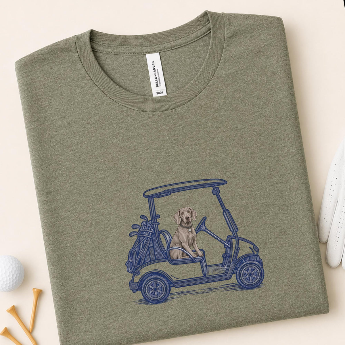 Golf Cart Dad Shirt Weimaraner Tee Funny Golfer Gift Idea Fathers Day Present Dog Lover Apparel Country Club Weim Graphic