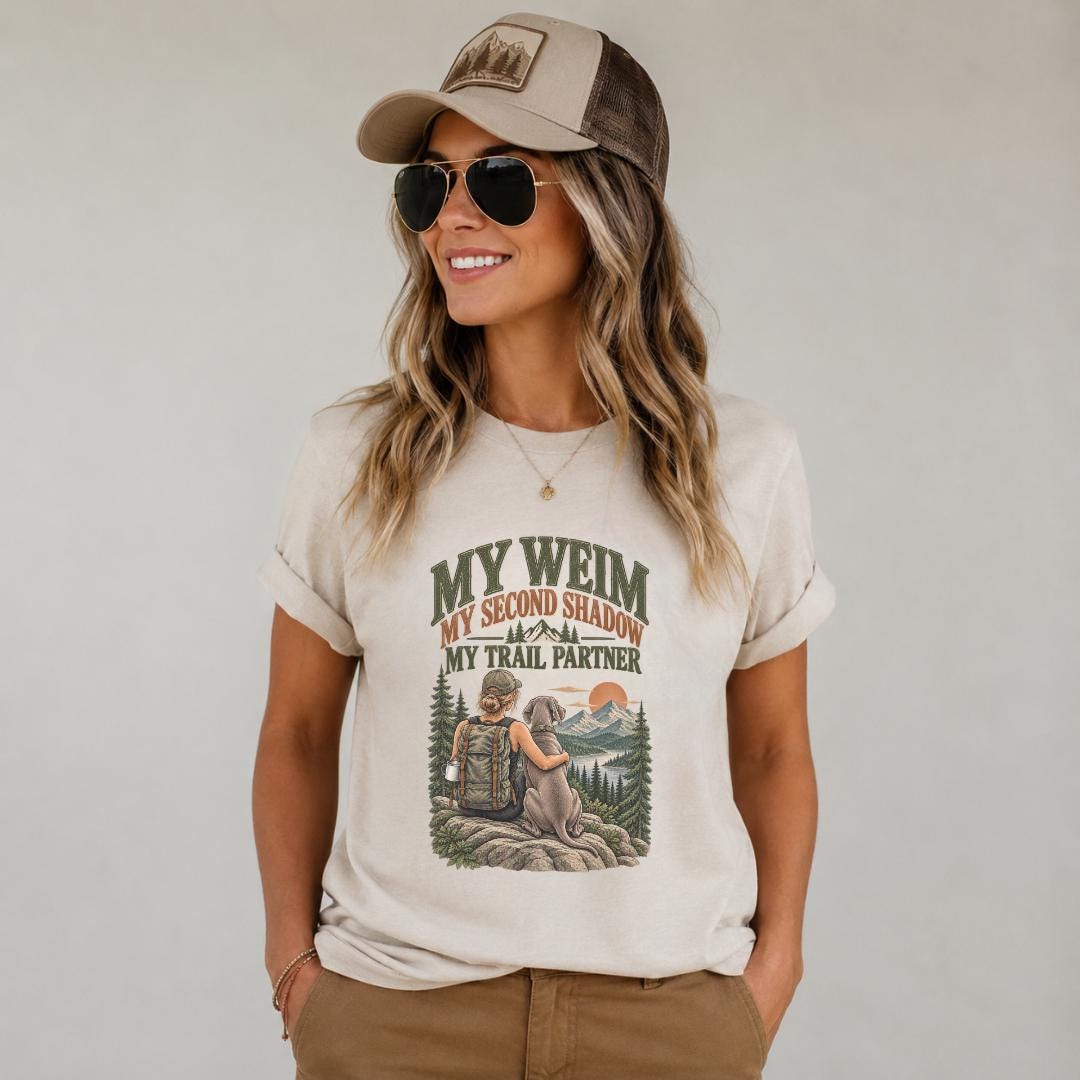 Weimaraner Hiking Shirt Dog Mom Gift Mountain Trail Tee Outdoor Adventure Apparel Weim Owner