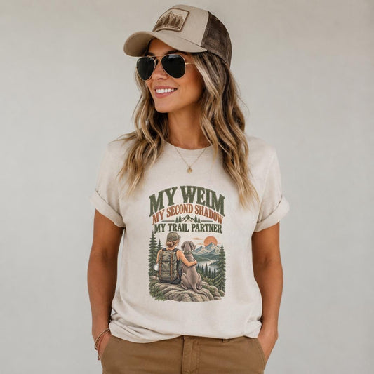 Weimaraner Hiking Shirt Dog Mom Gift Mountain Trail Tee Outdoor Adventure Apparel Weim Owner