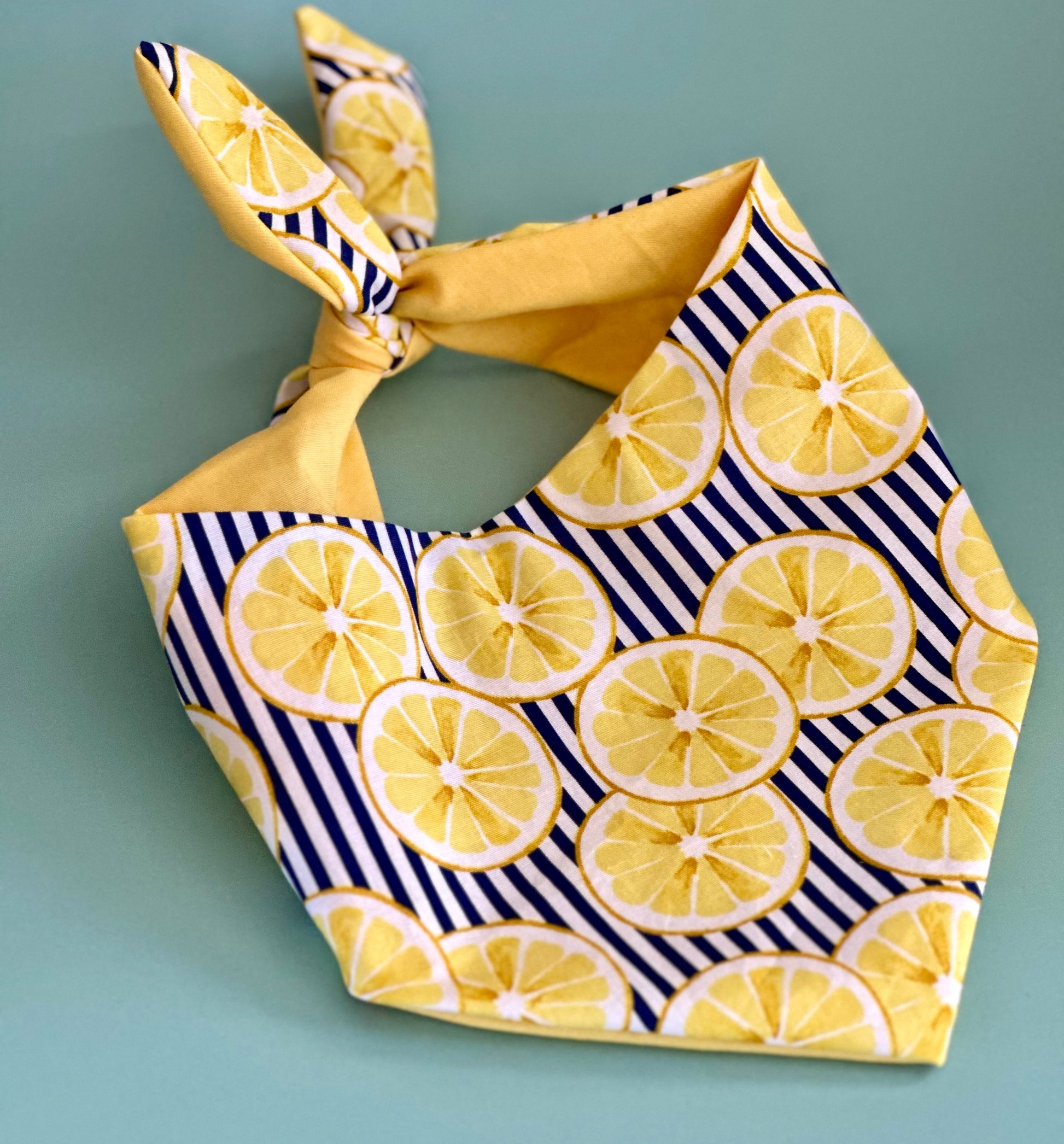 Lemon Dog Bandana Summer Pet Scarf Fresh Fruit Dog Gift Idea Cute Puppy Neckwear Bright Dog Accessory Yellow Fun Dog Apparel Citrus Theme