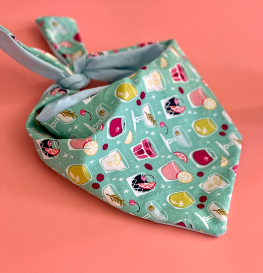 Cocktail Dog Bandana Summer Pet Scarf Tropical Dog Accessory Beach Puppy Outfit Fun Pet Neckwear Party Dog Clothing Gift For Dog Lovers
