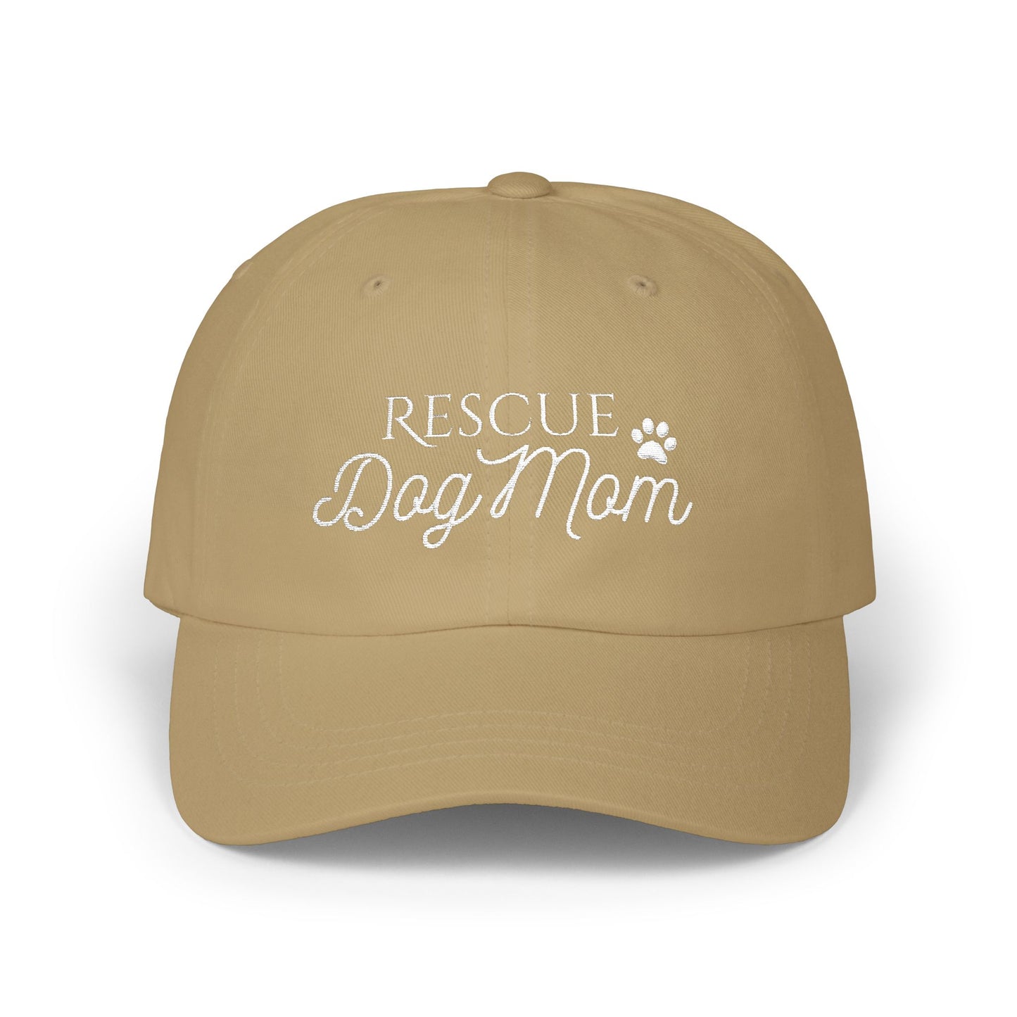 Tan baseball cap for a rescue dog mom volunteer