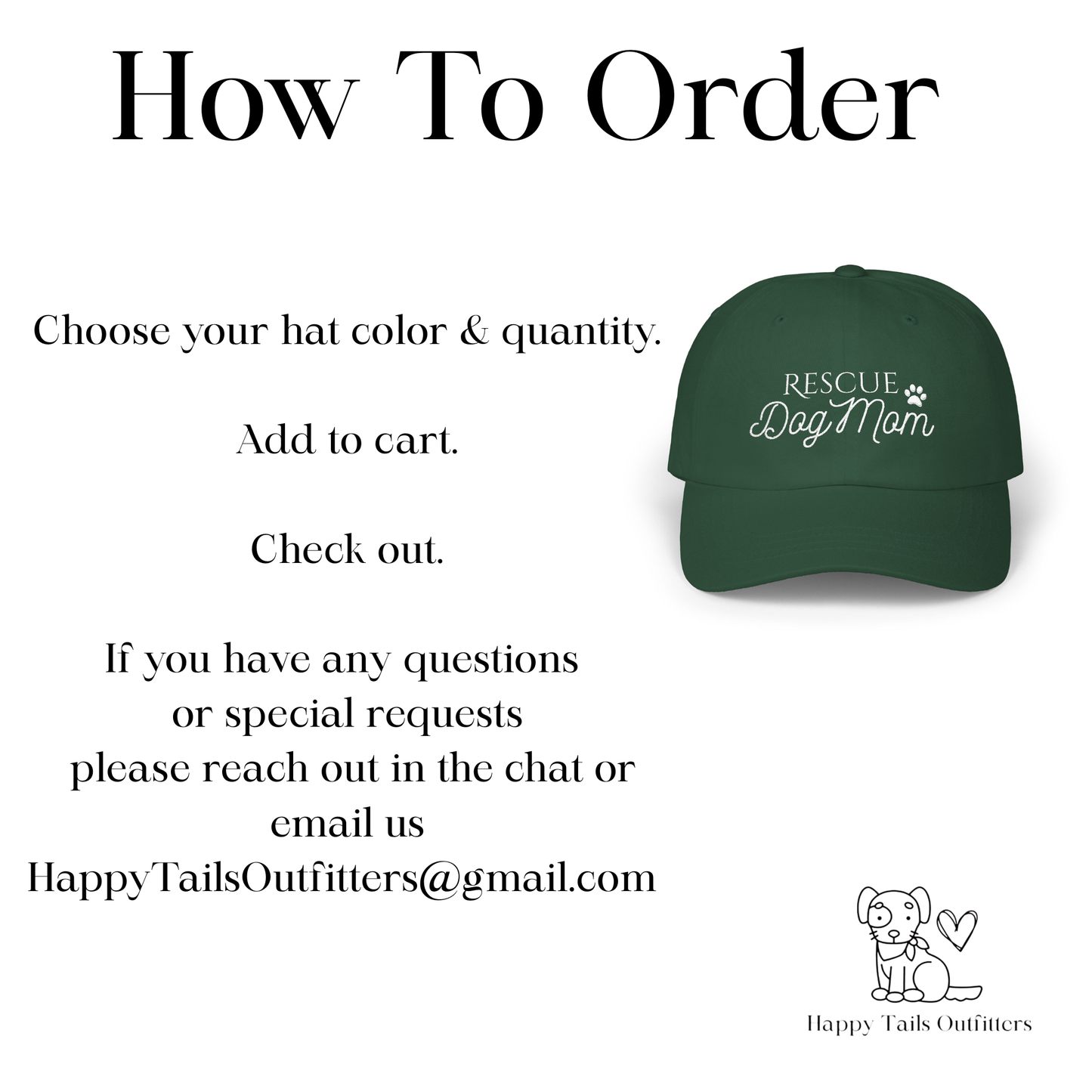 Rescue Dog Mom Embroidered Hat