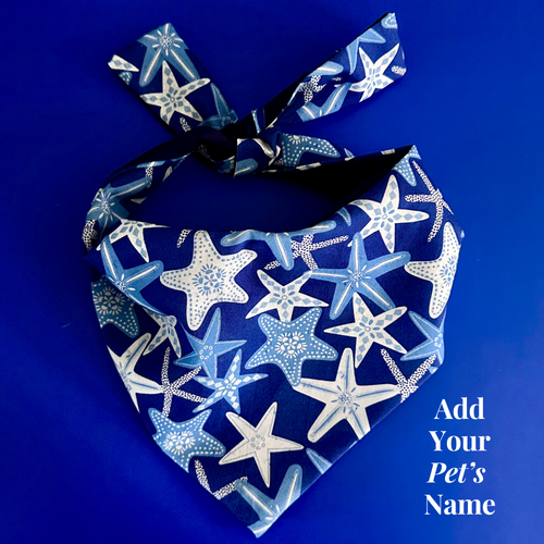 Starfish Dog Bandana Beach Dog Scarf Coastal Pet Accessory Nautical Summer Dog Outfit Cute Puppy Apparel Ocean Theme Dog Lover Gift Idea