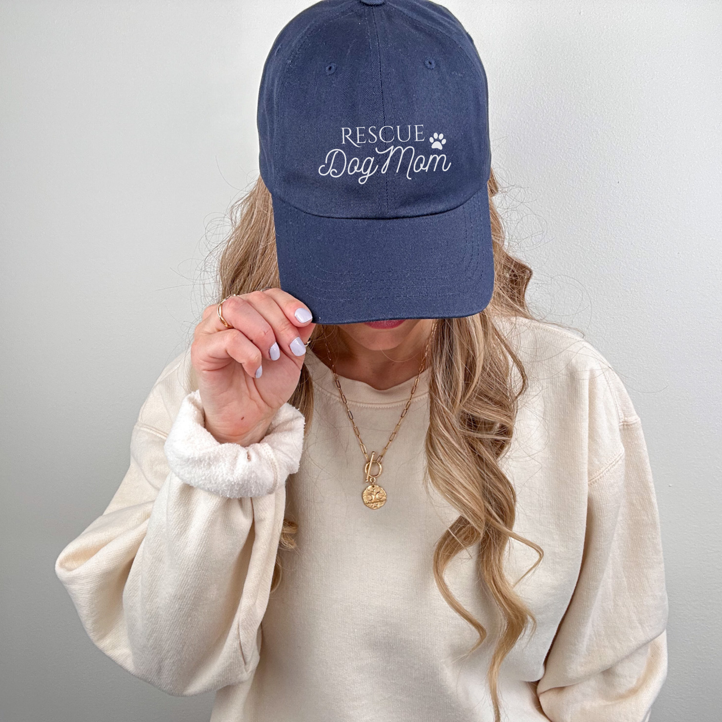 Rescue Dog Mom Embroidered Hat