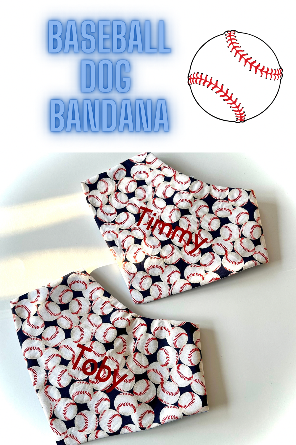 Baseball Dog Bandana