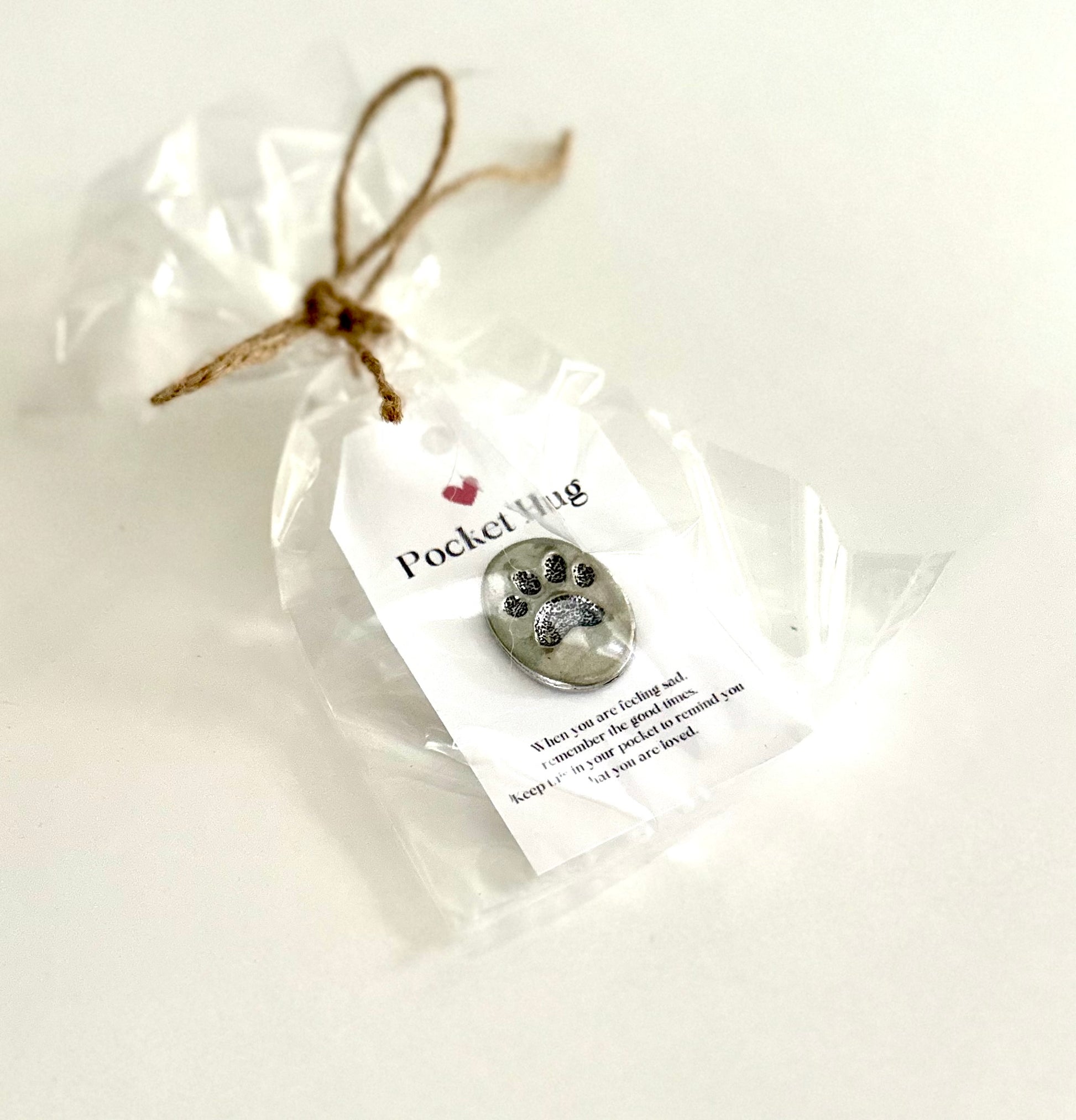 Paw Print Pocket Hug Comforting Keepsake Pet Lover Gift Thoughtful Dog Memorial Idea Pocket-Sized Hug for Dog Owners Dog Mom Gift Idea