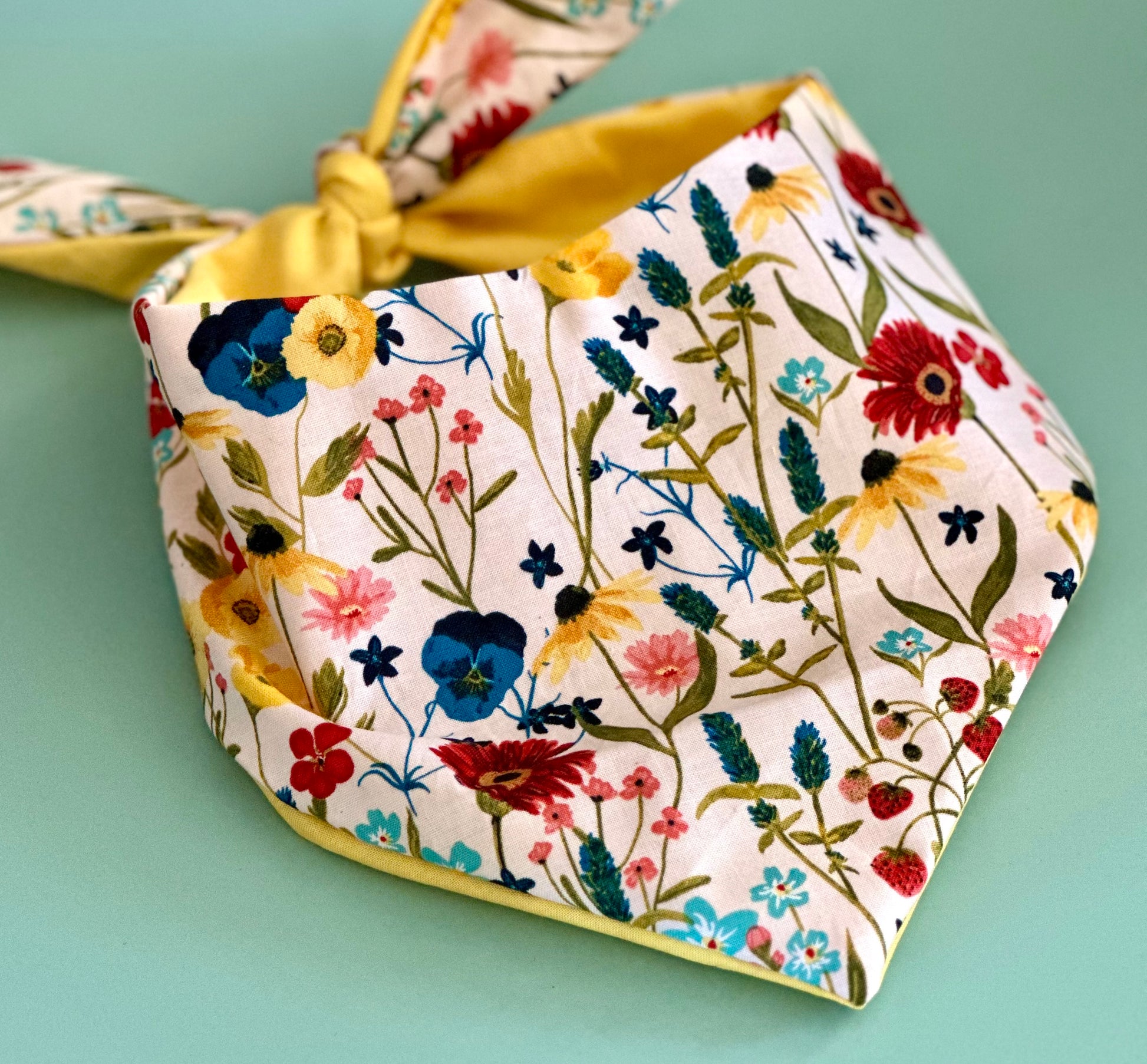 Flower Dog Bandana Custom Pet Scarf Gift Idea For New Family Puppy Personalized Pet Accessory Cottage Core Floral Outfit For Dog Photo Shoot