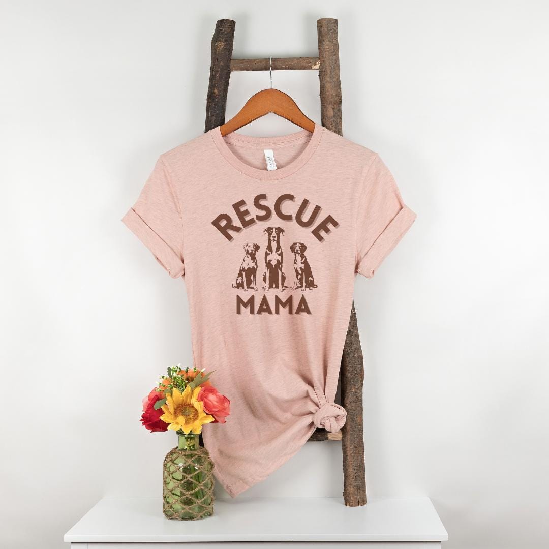 Rescue Dog Mom T Shirt Animal Advocate Tee Animal Shelter Volunteer T-Shirt Foster Dog Mom Apparel  Animal Adoption Event Fundraising Idea