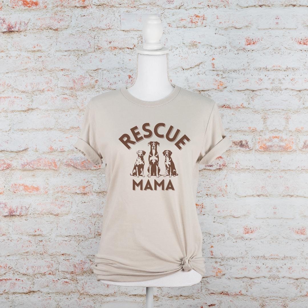 Rescue Dog Mom T Shirt Animal Advocate Tee Animal Shelter Volunteer T-Shirt Foster Dog Mom Apparel  Animal Adoption Event Fundraising Idea