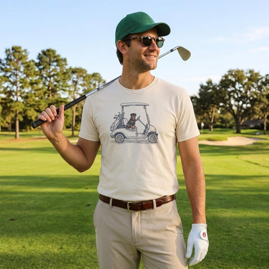 Golf Dad Shirt Rottweiler Retriever Cart Tee Funny Golfer Gift Fathers Day Present Dog Lover Apparel Country Club Summer Graphic T-Shirt