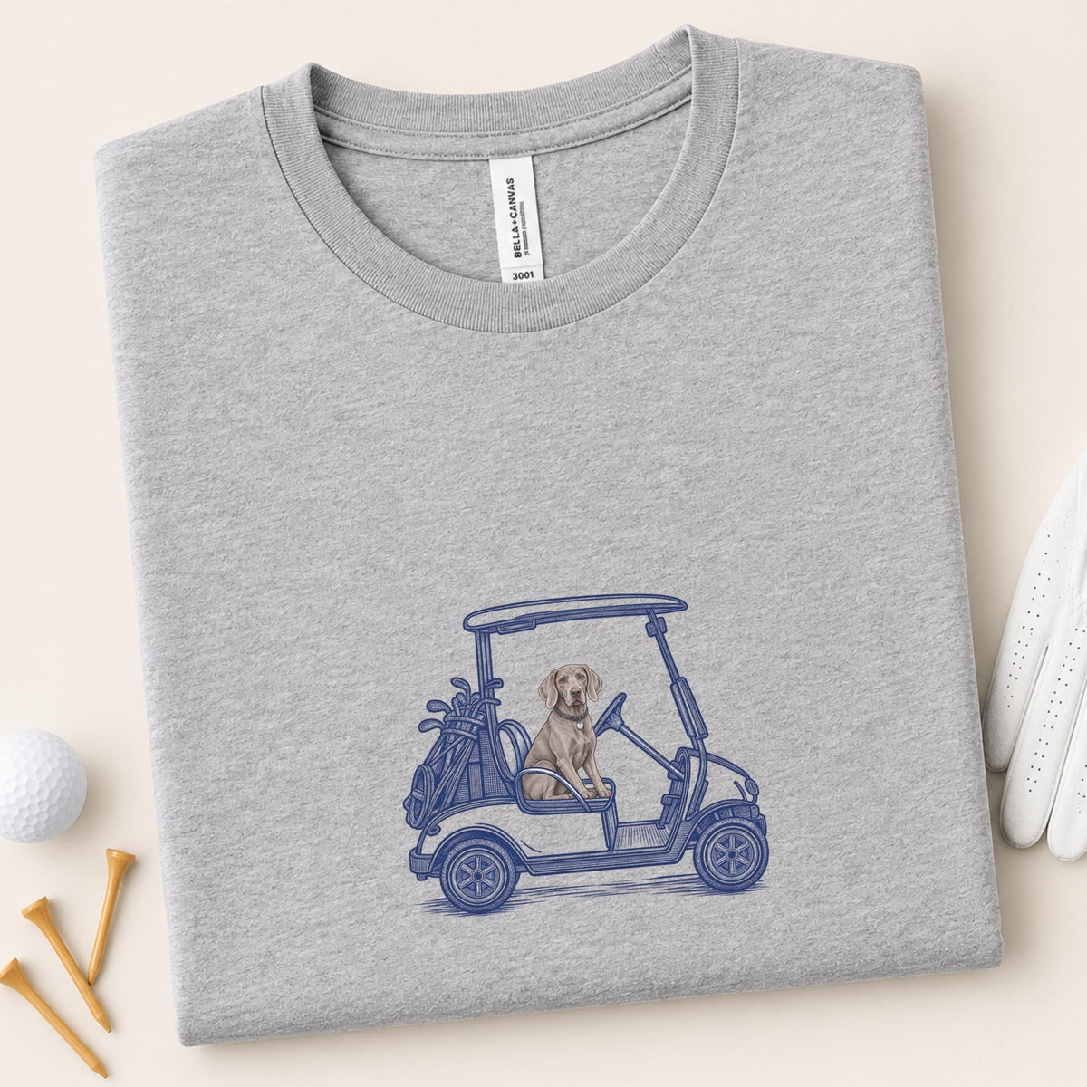 Golf Cart Dad Shirt Weimaraner Tee Funny Golfer Gift Idea Fathers Day Present Dog Lover Apparel Country Club Weim Graphic