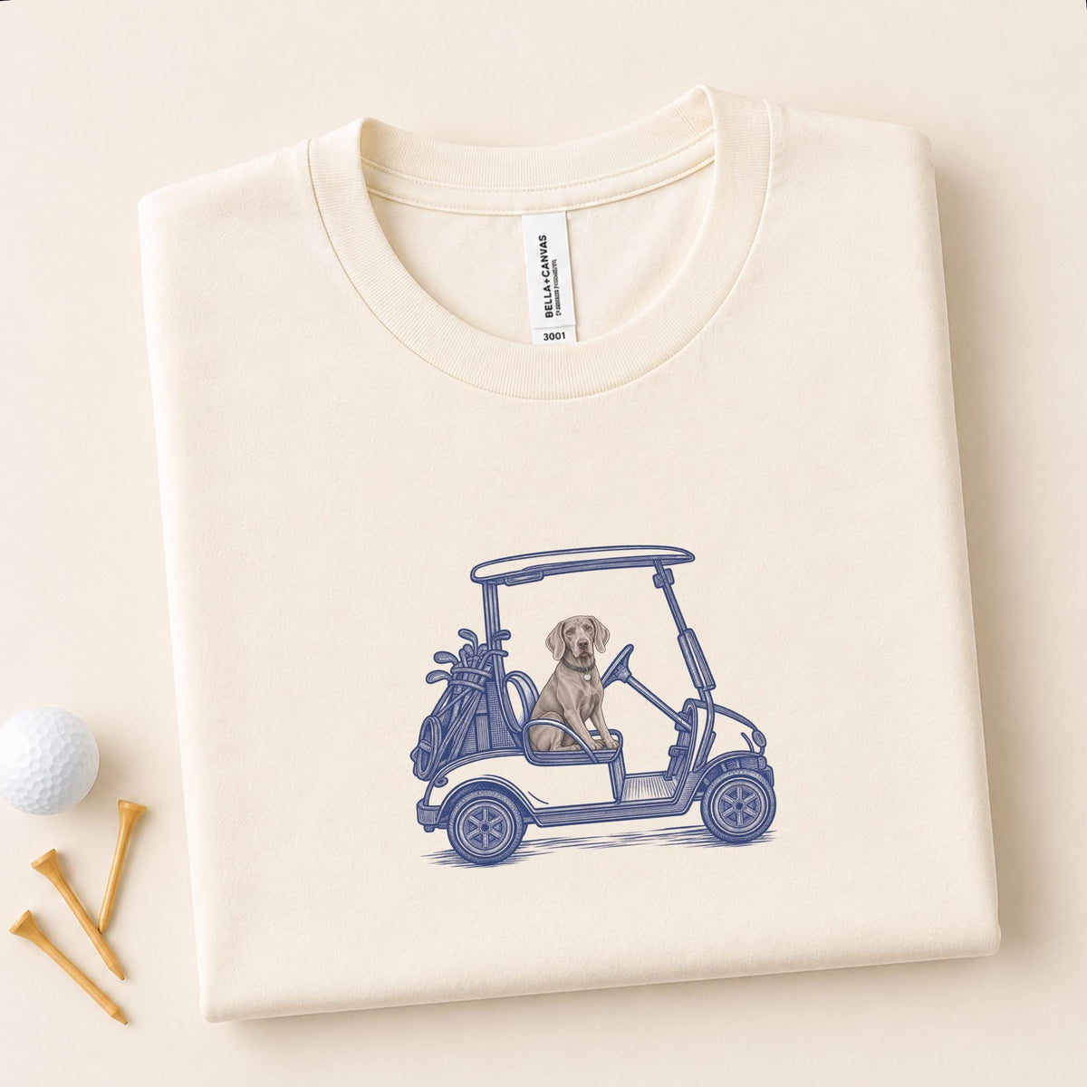 Golf Cart Dad Shirt Weimaraner Tee Funny Golfer Gift Idea Fathers Day Present Dog Lover Apparel Country Club Weim Graphic