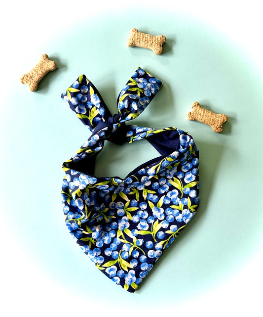 Blueberry Dog Bandana Fruit Inspired Pet Scarf Garden Themed Dog Accessory Unique Gift For New Puppy Farm Life Dog Neckwear Idea For Photo