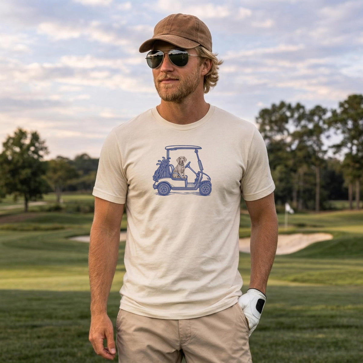 Golf Cart Dad Shirt Weimaraner Tee Funny Golfer Gift Idea Fathers Day Present Dog Lover Apparel Country Club Weim Graphic