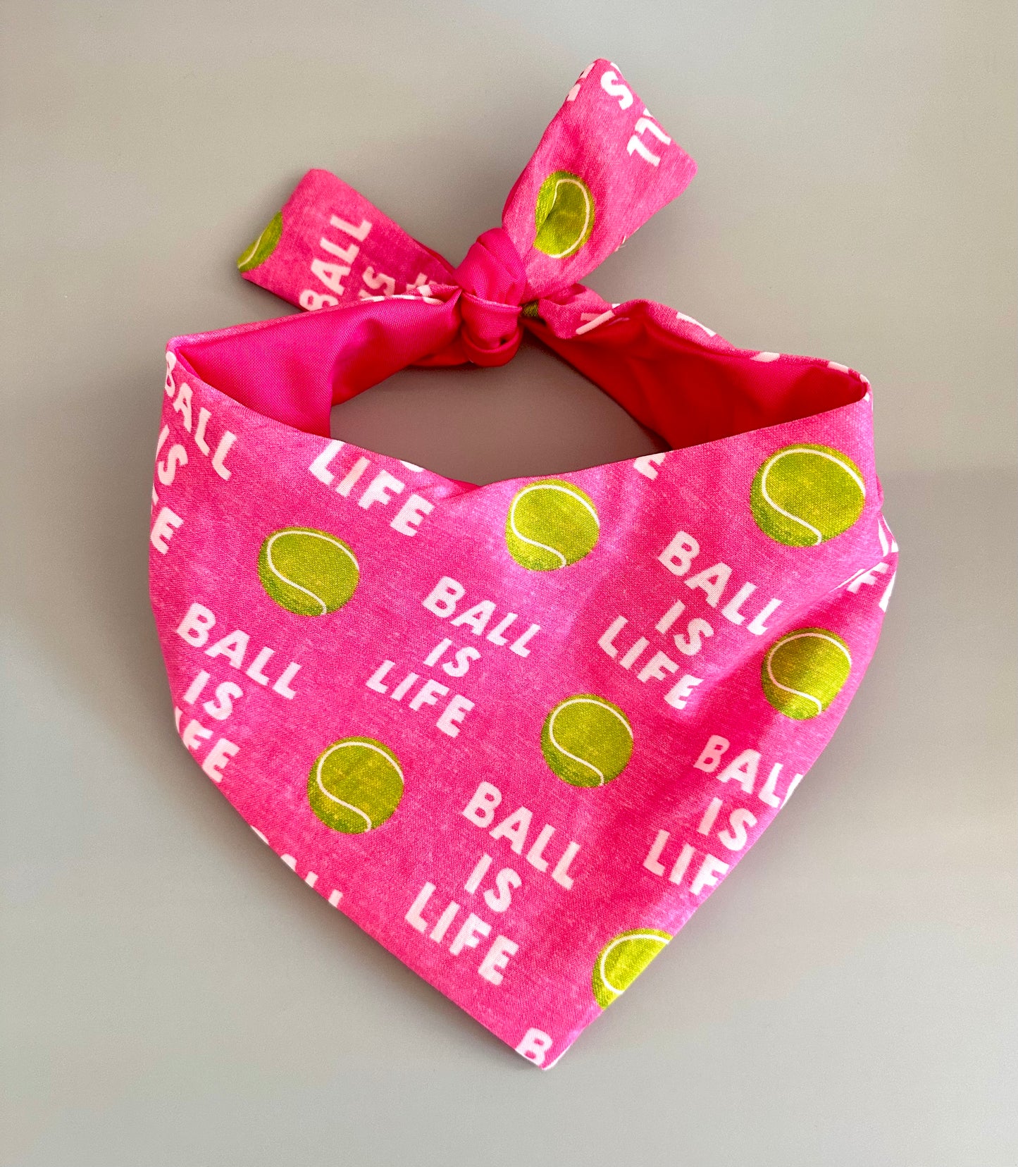 Pink Ball Is Life Dog Bandana Sports Pet Accessory Tennis Lover Outfit Puppy Apparel Dog Scarf Play Ball Dog Neckwear Pet Lover Gift Idea