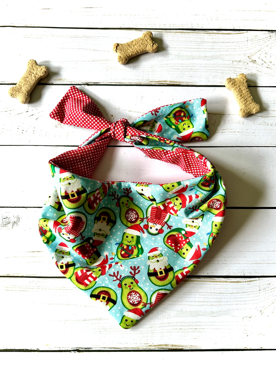 Dog Bandana Avocado Christmas Holiday Festive Pet Scarf Cute Avocado Print Dog Accessory Unique Christmas Dog Outfit Holiday Pet Gift Idea