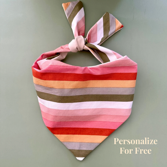 Boho Stripes Dog Bandana Minimalist Dog Scarf for Puppies Stylish Pet Accessory Custom Boho Dog Bandana Unique Dog Lover Gift Idea