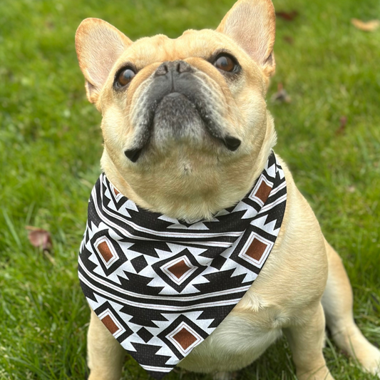Southwest Inspired Dog Bandana Boho Western Custom Pet Accessory Neutral Color Personalized Puppy Scarf Handmade Dog Bandana Stylish Pets