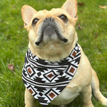 Load image into Gallery viewer, Southwest Inspired Dog Bandana Boho Western Custom Pet Accessory Neutral Color Personalized Puppy Scarf Handmade Dog Bandana Stylish Pets
