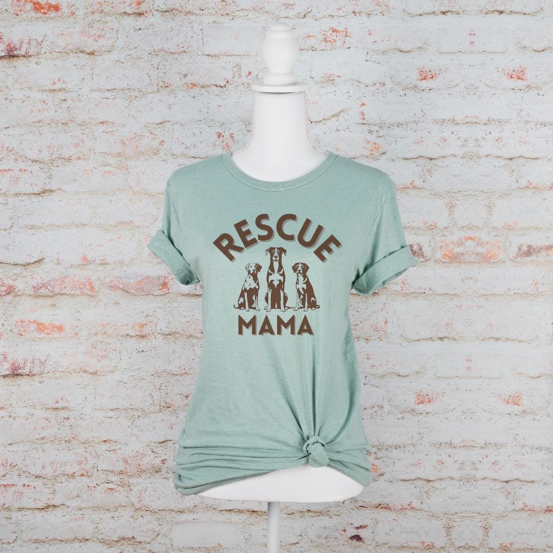 Rescue Dog Mom T Shirt Animal Advocate Tee Animal Shelter Volunteer T-Shirt Foster Dog Mom Apparel  Animal Adoption Event Fundraising Idea