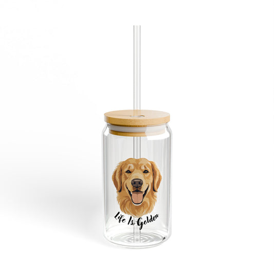 Golden Retriever Glass Tumbler