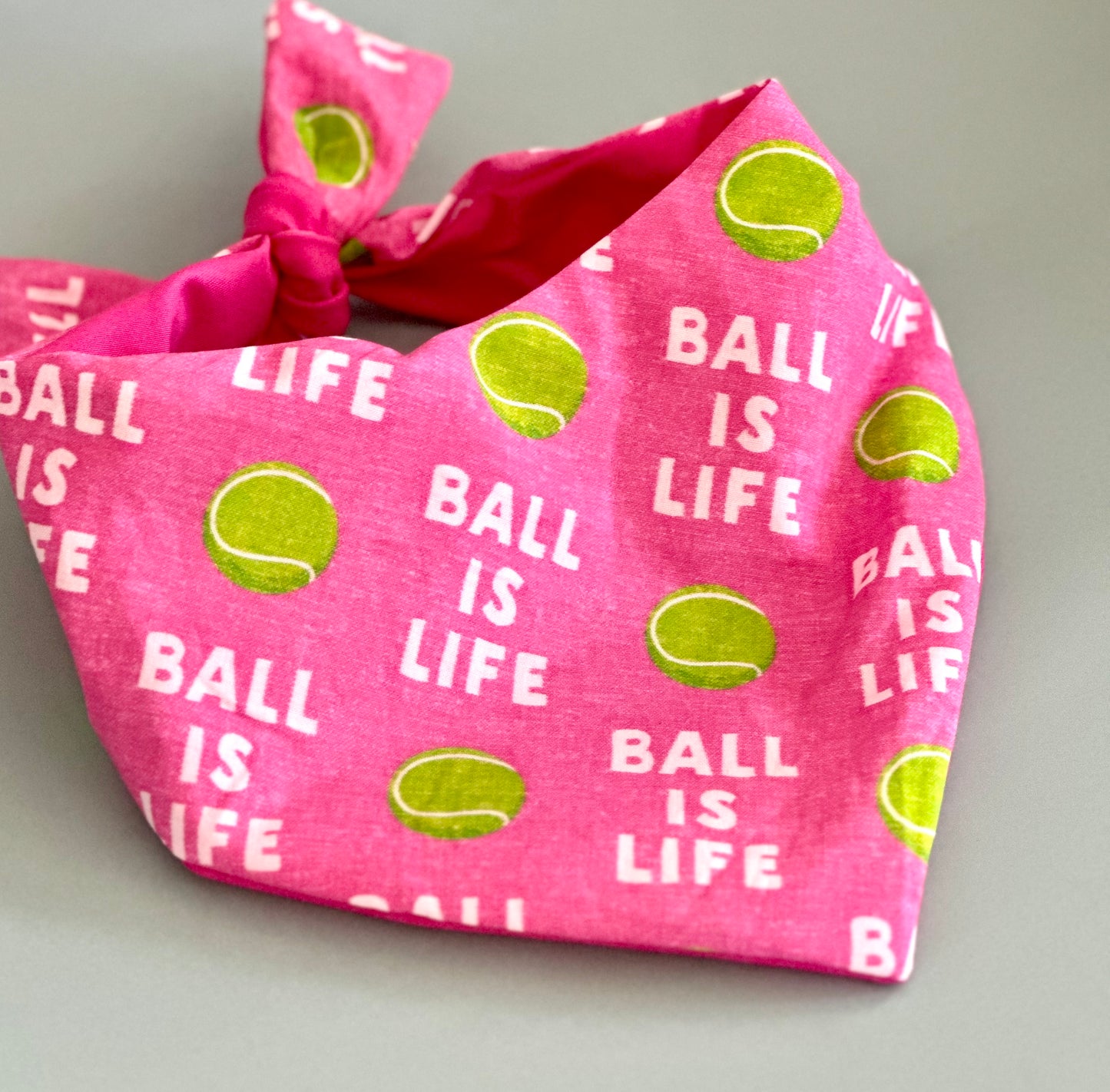 Pink Ball Is Life Dog Bandana Sports Pet Accessory Tennis Lover Outfit Puppy Apparel Dog Scarf Play Ball Dog Neckwear Pet Lover Gift Idea