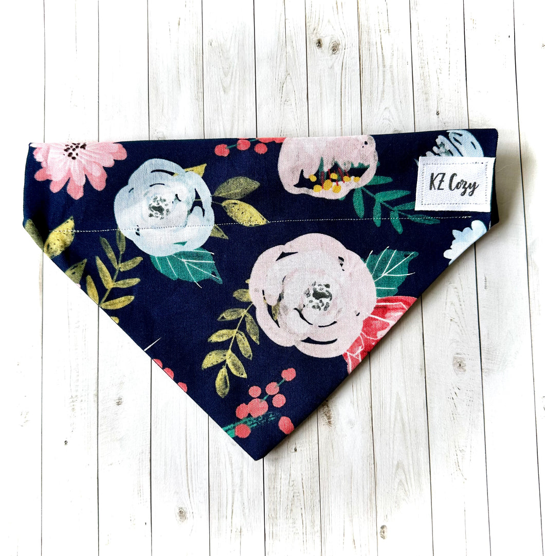 Floral Dog Bandana Cottage Core Theme Pet Scarf Spring Flowers Dog Neckerchief Rustic Country Chic Puppy Accessory Garden Inspired Dog Gift