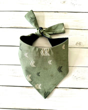 Load image into Gallery viewer, Arrow Green Dog Bandana Personalized Simple Dog Scarf Stylish Boho Unique Puppy Accessory Custom Unique Gift Idea for Modern Dog Lovers
