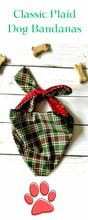 Load image into Gallery viewer, Plaid Dog Bandana Winter Collection
