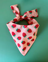 Load image into Gallery viewer, Strawberry Dog Bandana Handmade Custom Pet Scarf Fruit Design Cute Personalized Dog Accessories Berry Neckwear Gift Idea For New Puppy Photo
