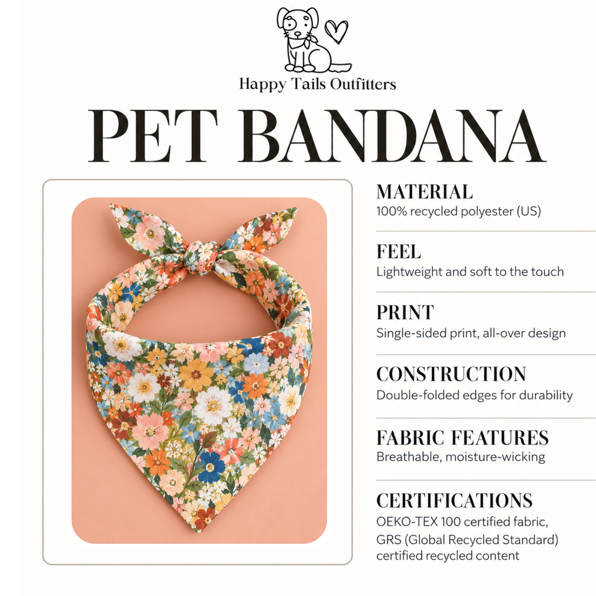 Wildflower Dog Bandana