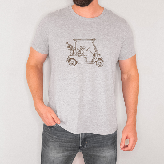 Beagle Golf Cart T Shirt for dog dads gift idea athletic heather gray Bella Canvas 3001