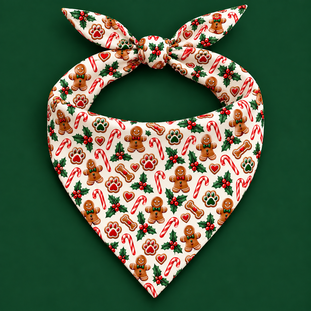 gingerbread dog bandana