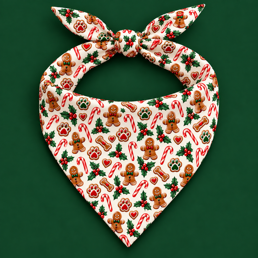 gingerbread dog bandana