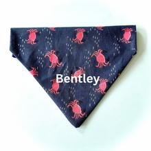 Load image into Gallery viewer, Crab Dog Bandana for Summer Vacation Beach Themed Pet Scarf Perfect for Family Trip Photo Idea Seaside Custom Cute Crab Design Accessory
