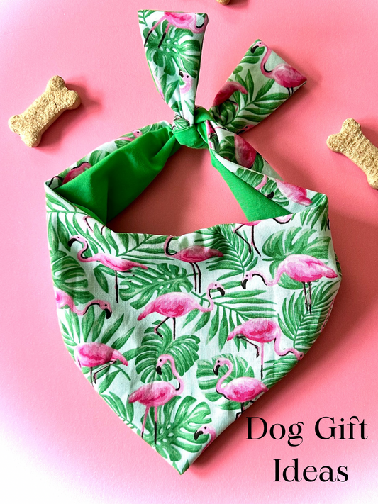 Flamingo Dog Bandana Tropical Pet Scarf Summer Vibes Puppy Accessory Unique Pink Bird Print Neckwear Perfect Gift For Pet & Beach Lover Idea