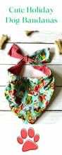 Load image into Gallery viewer, Dog Bandana Avocado Christmas Holiday Festive Pet Scarf Cute Avocado Print Dog Accessory Unique Christmas Dog Outfit Holiday Pet Gift Idea
