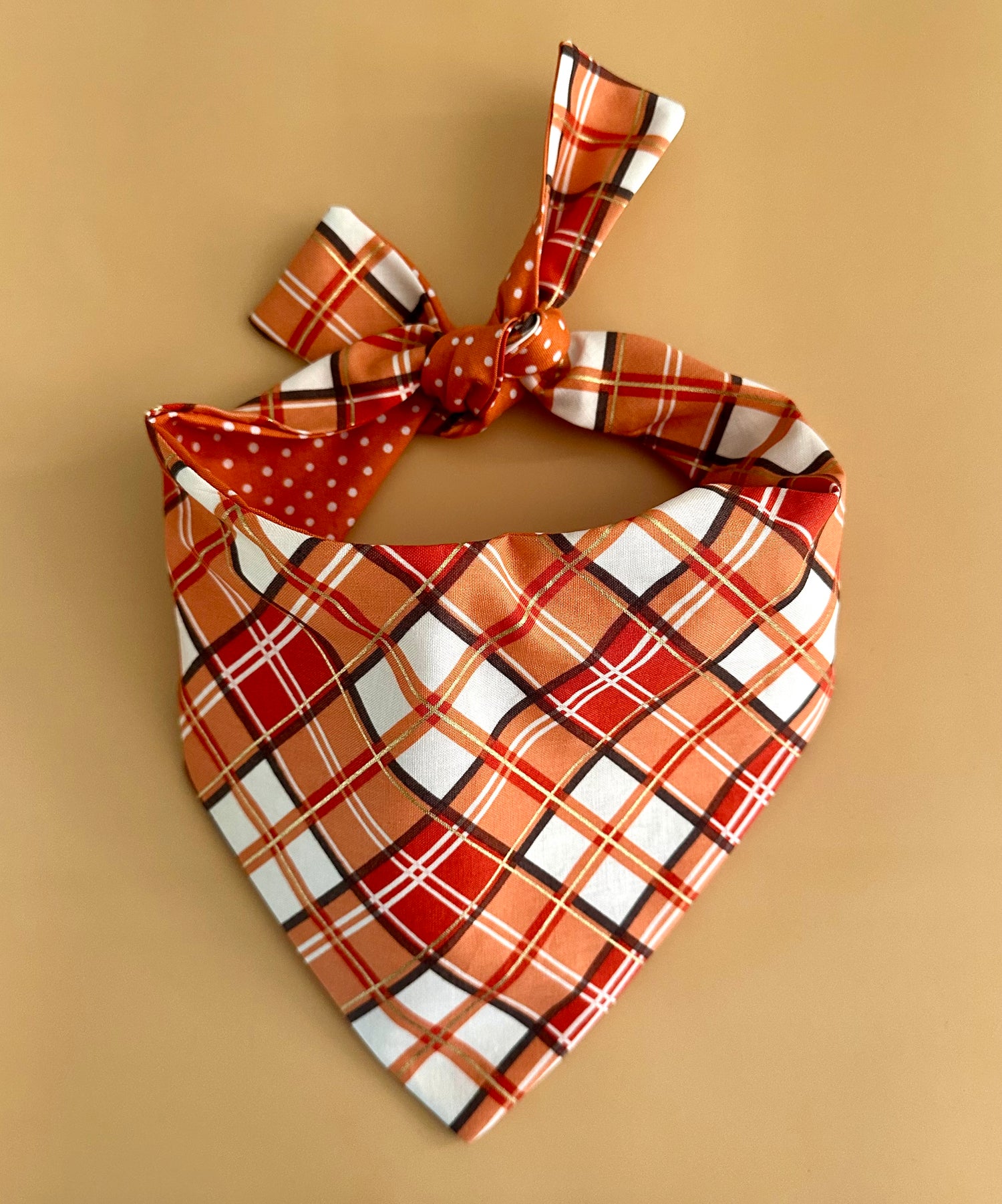 Plaid Dog Bandana Custom Pet Scarf Personalized Fall Tartan Puppy Outfit For Family Photo Shoot Gift Idea For New Dog Mom Classic Neckwear