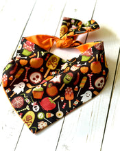 Load image into Gallery viewer, Halloween Candy Dog Bandana Spooky Pet Accessory Cute Trick or Treat Dog Scarf Personalized Halloween Dog Costume Festive Pet Outfit Idea
